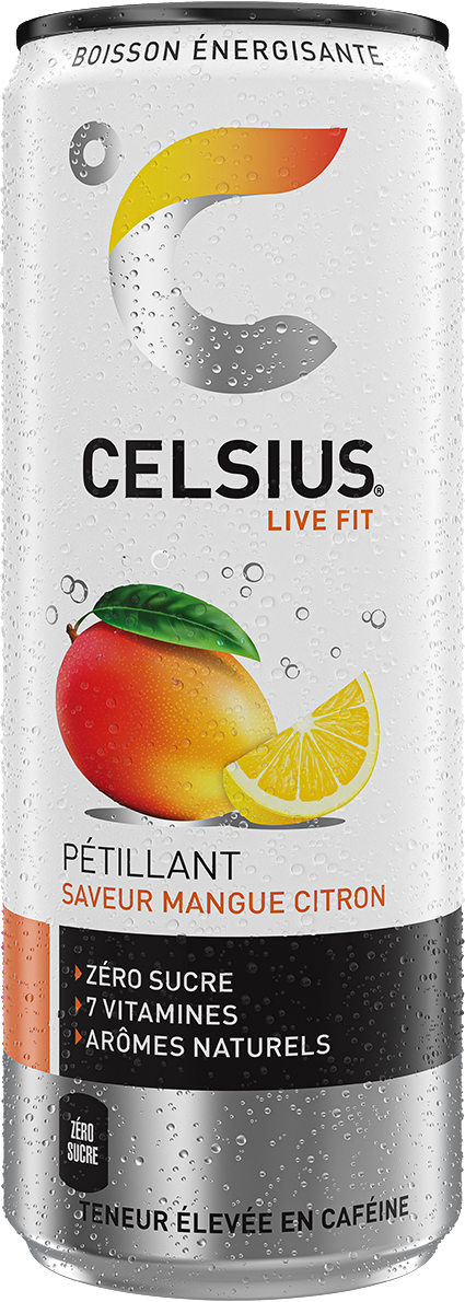CELSIUS Limonade Pétillante à la Mangue – Product's Front Label