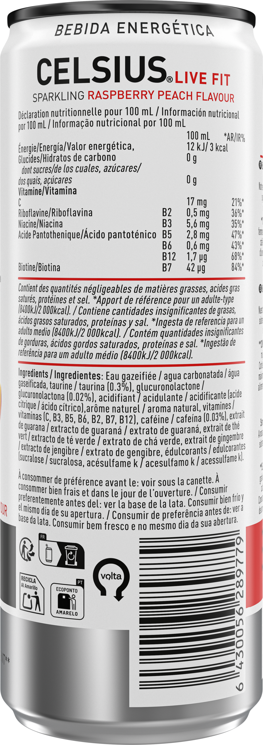Raspberry Peach – Product's Back Label